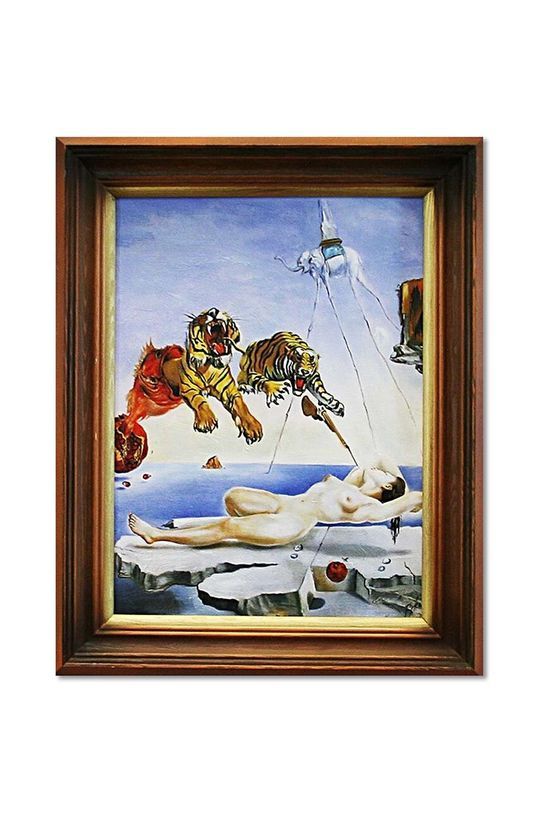 Репродукція, написана маслом, в рамці Salvador Dali, Sen spowodowany lotem pszczo?y колір барвистий