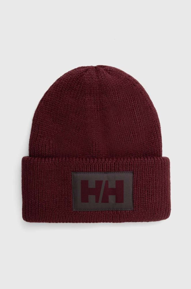 Шапка Helly Hansen колір коричневий з товстого трикотажу