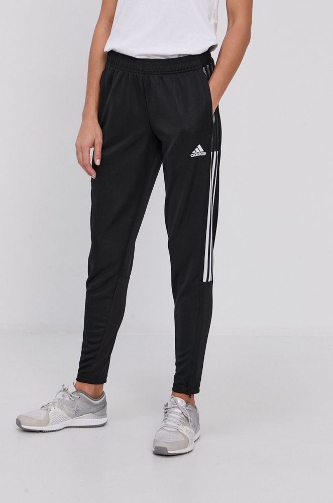 Штани adidas Performance GQ1241 жіночі колір чорний з аплікацією