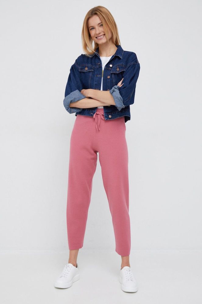 Штани Tommy Hilfiger жіночі колір рожевий однотонні (2545522)