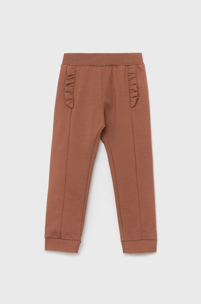Дитячі спортивні штани United Colors of Benetton колір коричневий однотонні (2737064)