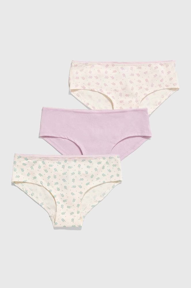 Дитячі труси United Colors of Benetton 3-pack колір фіолетовий