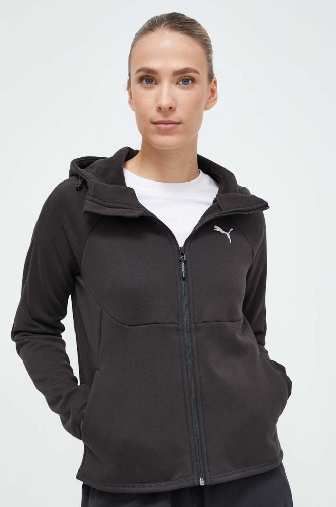 Кофта Puma жіноча колір чорний з капюшоном однотонна (3653458)
