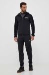 Кофта EA7 Emporio Armani чоловіча колір чорний з капюшоном однотонна (3407339)