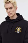 Бавовняна кофта Vans чоловіча колір чорний з капюшоном з принтом (3489025)