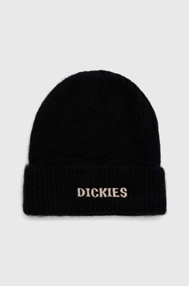 Шапка Dickies колір чорний з товстого трикотажу