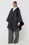 Пончо BOSS жіночий колір чорний перехідна oversize