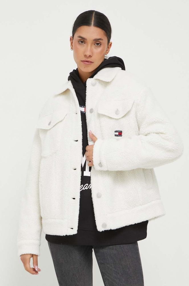 Куртка Tommy Jeans жіноча колір бежевий перехідна