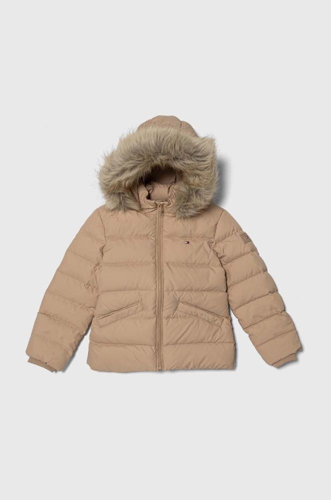 Дитяча пухова куртка Tommy Hilfiger колір бежевий (3375039)