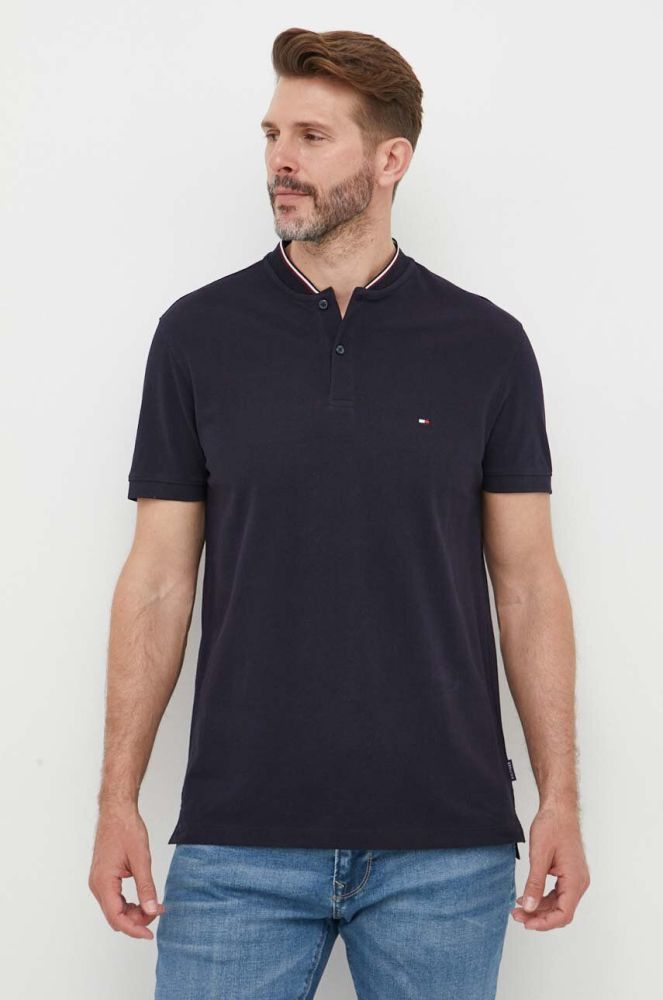 Бавовняне поло Tommy Hilfiger колір синій однотонний (3257070)