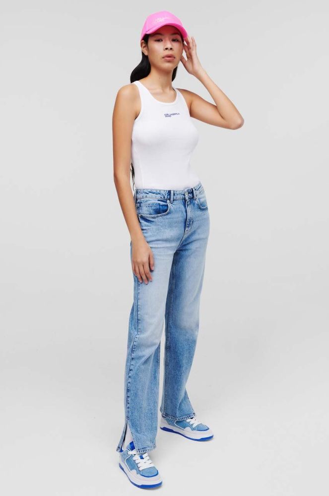 Джинси Karl Lagerfeld Jeans жіночі середня посадка колір блакитний (3351806)