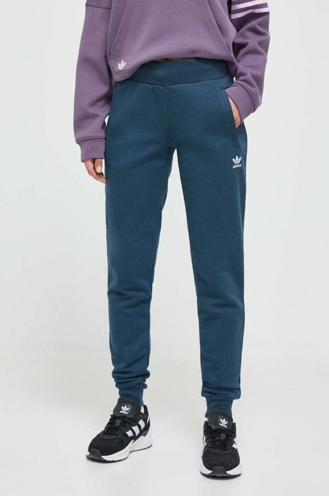 Спортивні штани adidas Originals однотонні колір блакитний