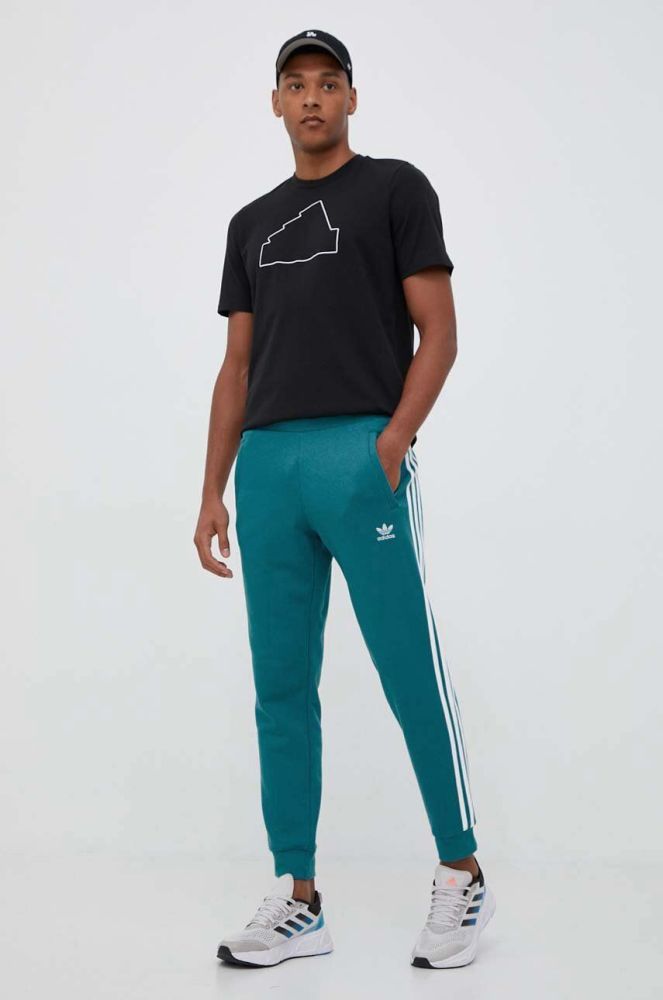 Спортивні штани adidas Originals IM2110-ARCFUS колір бірюзовий з аплікацією