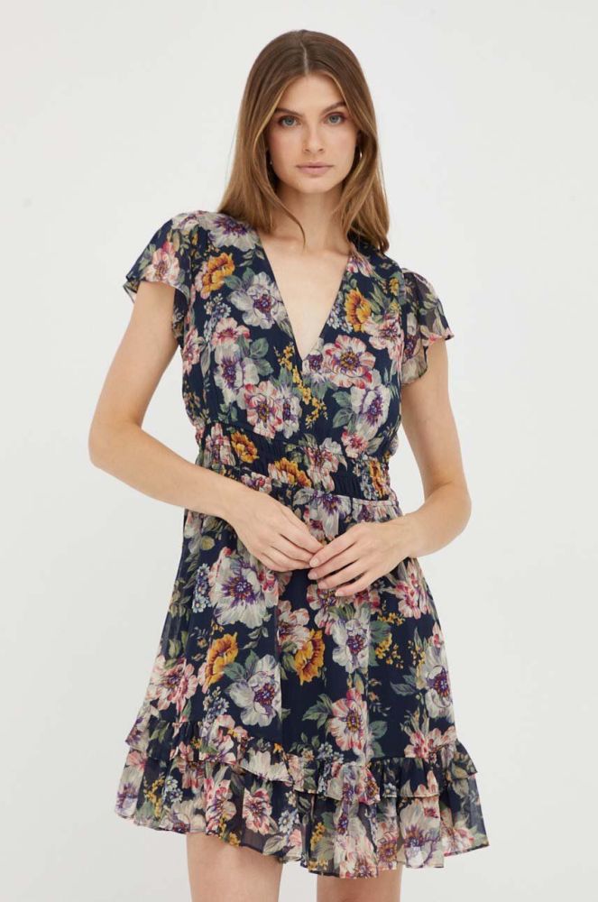 Сукня Guess колір синій mini розкльошена (3451176)