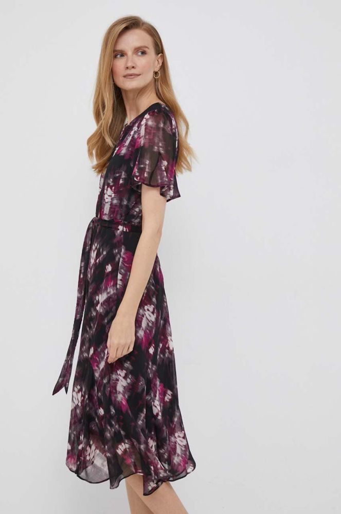 Сукня Dkny колір фіолетовий midi розкльошена (3471420)