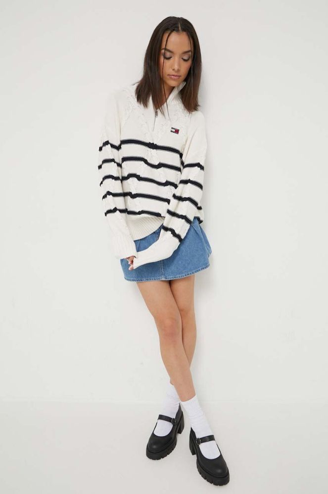 Светр Tommy Jeans жіночий колір бежевий (3325375)