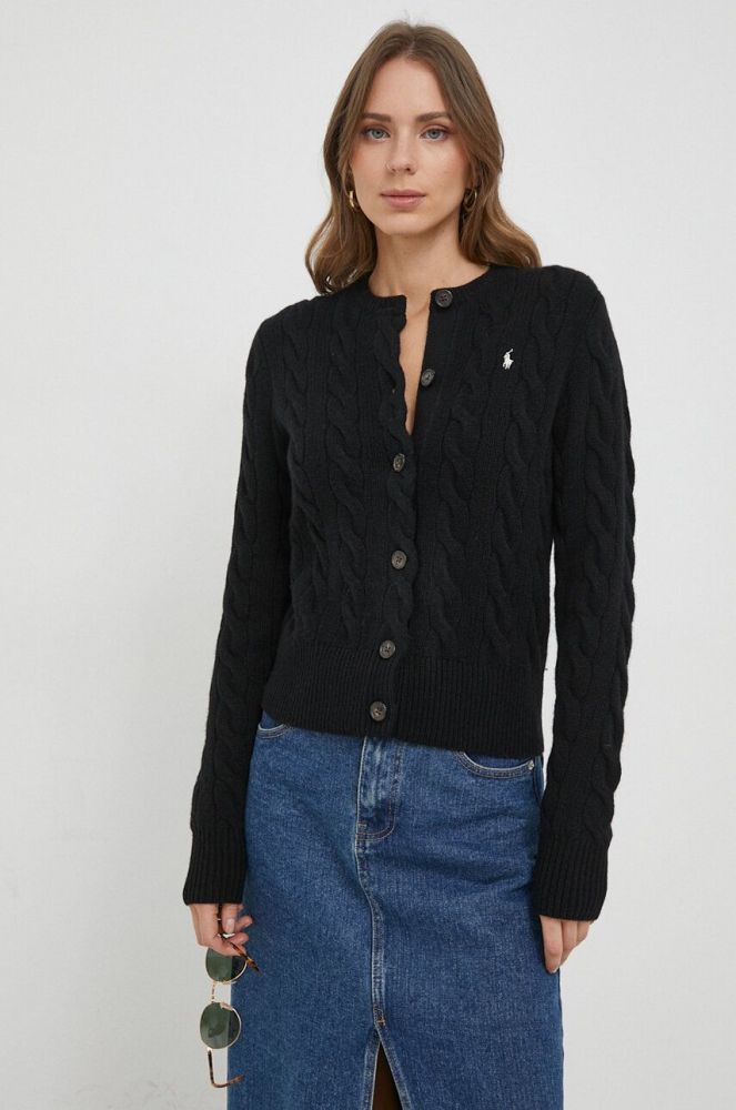 Вовняний кардиган Polo Ralph Lauren колір чорний (3645582)