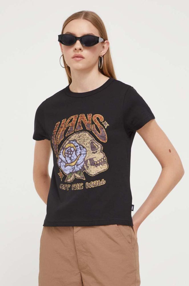 Бавовняна футболка Vans колір чорний (3524748)