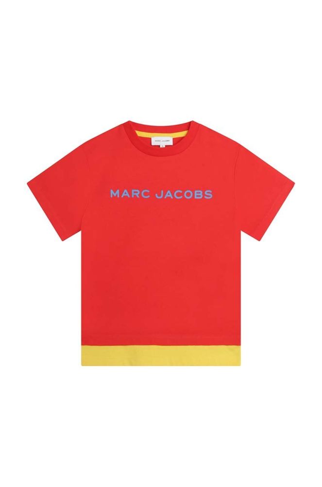 Дитяча бавовняна футболка Marc Jacobs колір червоний візерунок (3426528)