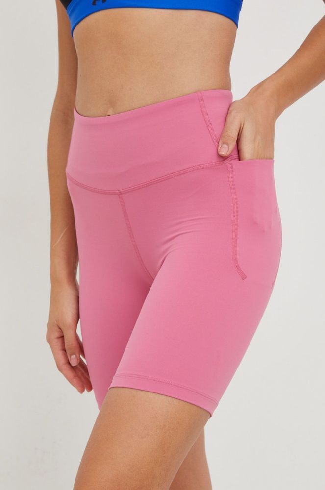 Шорти Under Armour жіночі колір фіолетовий однотонні висока посадка (2710555)