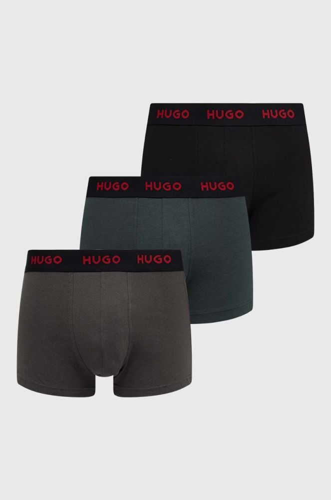 Боксери HUGO 3-pack чоловічі колір зелений