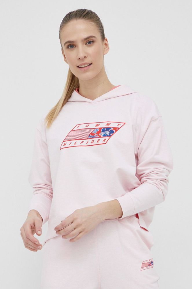 Кофта Tommy Hilfiger жіноча колір рожевий з принтом