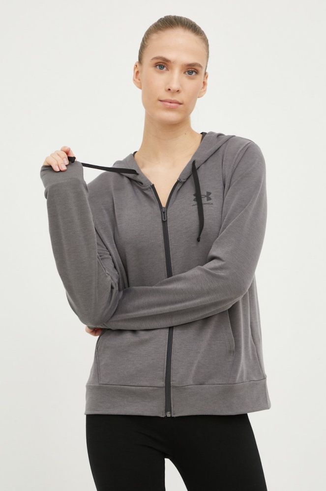 Кофта Under Armour 1369853 жіноча колір сірий з принтом