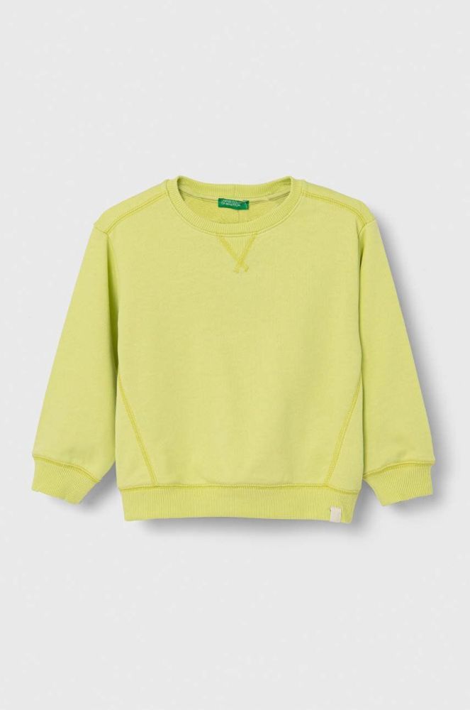 Дитяча кофта United Colors of Benetton колір зелений однотонна (3166399)