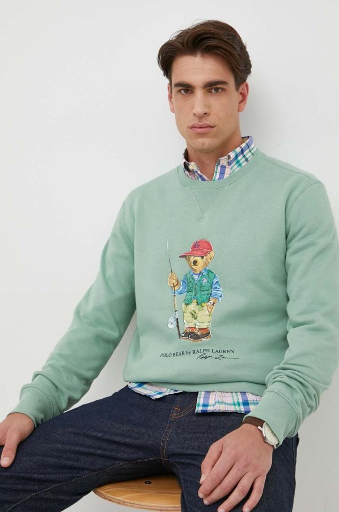 Кофта Polo Ralph Lauren чоловіча колір зелений з принтом (3308827)