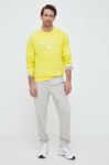 Бавовняна кофта United Colors of Benetton чоловіча колір жовтий з принтом