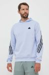 Кофта adidas чоловіча з капюшоном з принтом колір блакитний (3288538)