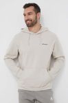 Бавовняна кофта Columbia чоловіча колір бежевий з капюшоном з принтом 2037471-278