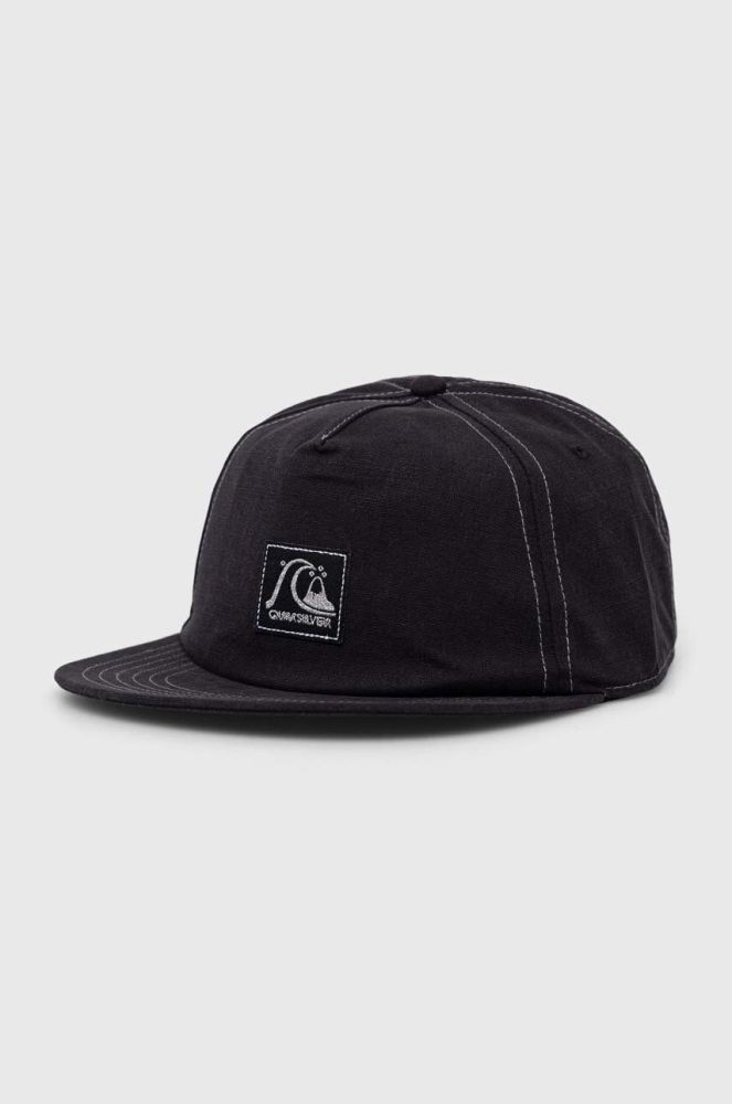 Бавовняна бейсболка Quiksilver колір чорний з аплікацією (3098791)
