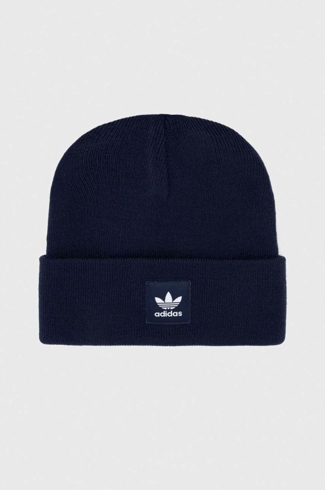 Шапка adidas Originals колір синій з тонкого трикотажу