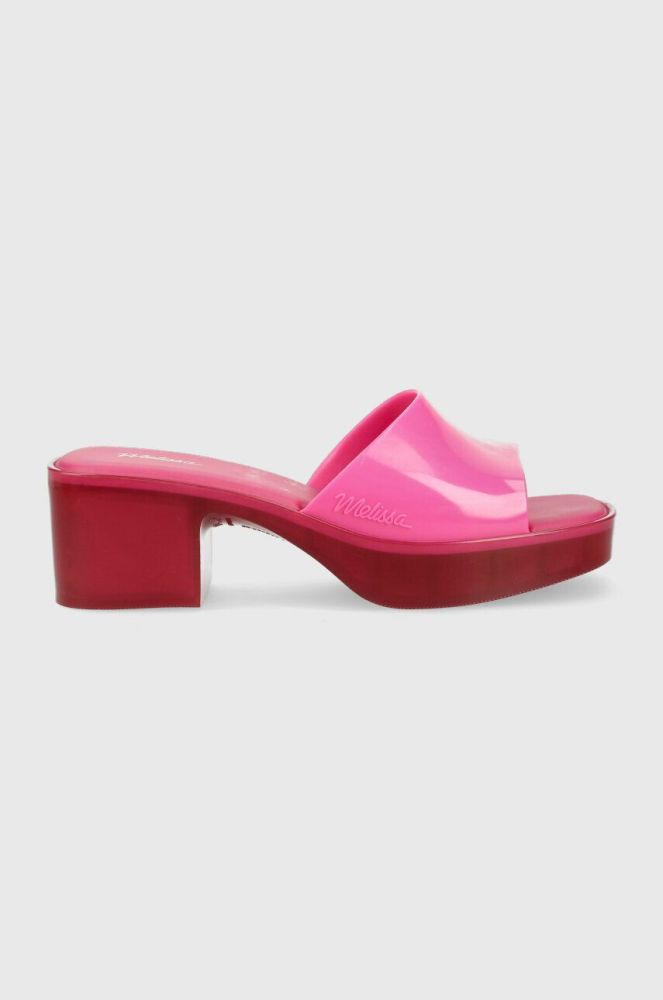 Шльопанці Melissa MELISSA SHAPE AD жіночі колір рожевий каблук блок M.32955.AG076