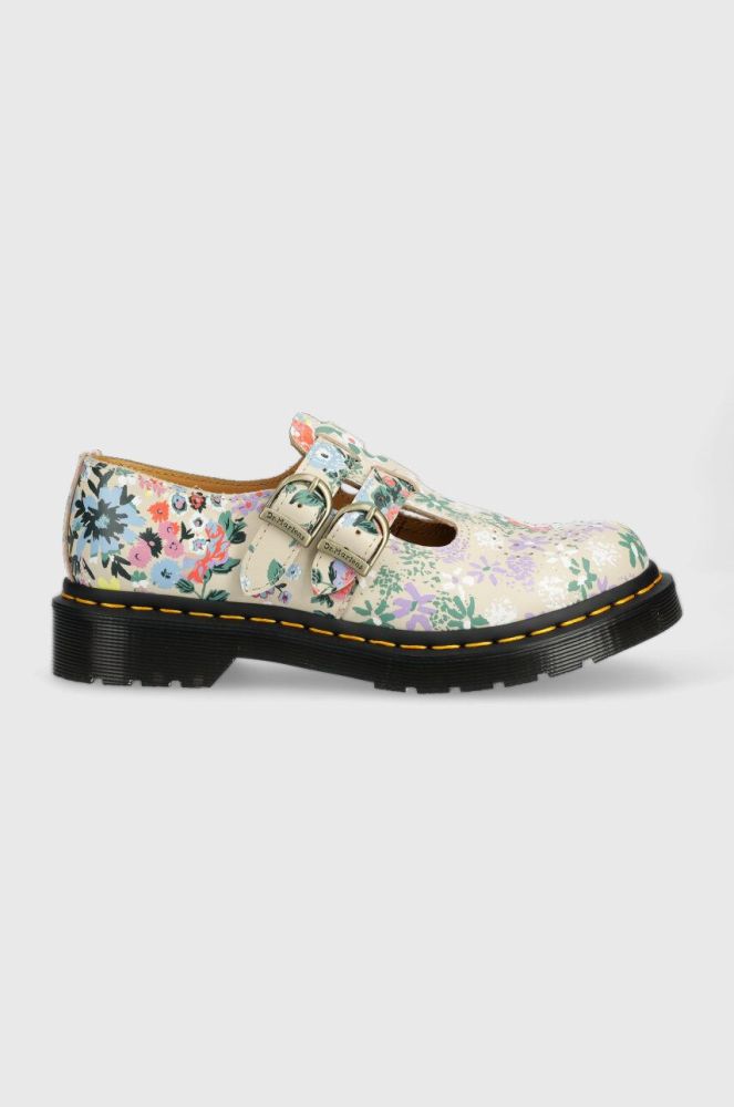 Шкіряні туфлі Dr. Martens 8065 жіночі колір бежевий на плоскому ходу DM30793292 DM30793292-Parchment