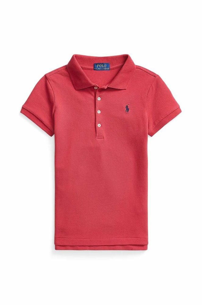 Дитяче поло Polo Ralph Lauren колір червоний однотонний
