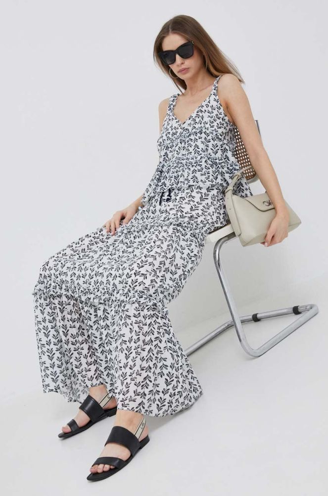 Спідниця Pepe Jeans колір білий maxi розкльошена