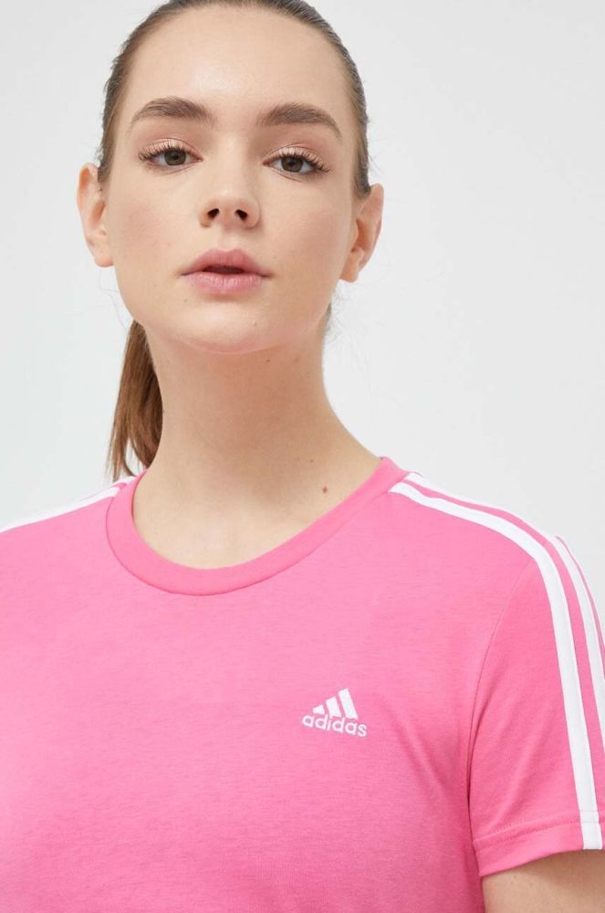 Бавовняна футболка adidas колір рожевий (3023630)