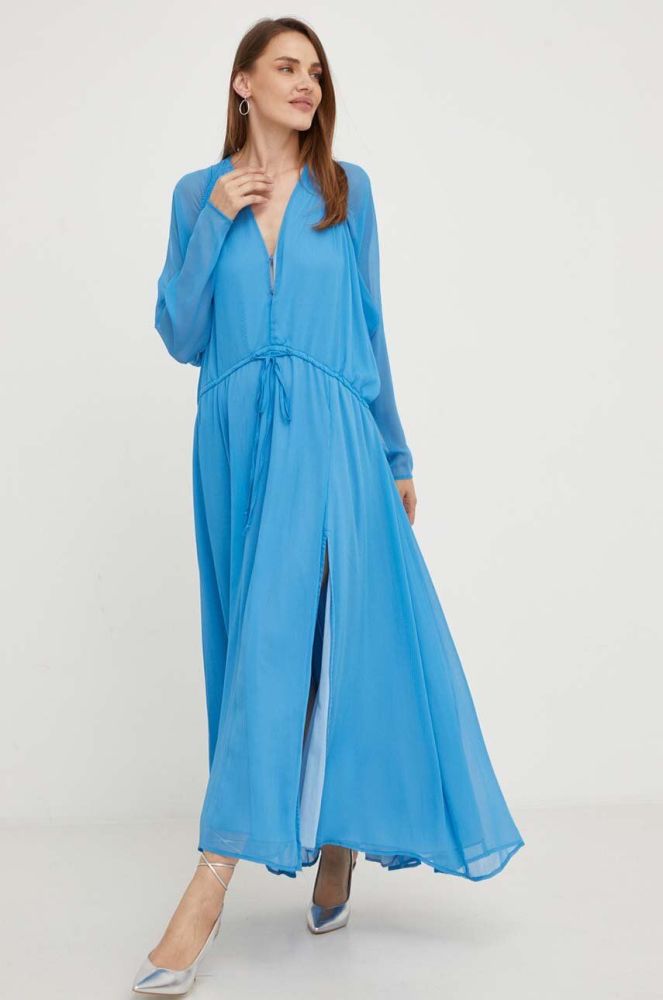 Сукня Answear Lab maxi розкльошена колір блакитний (3375829)